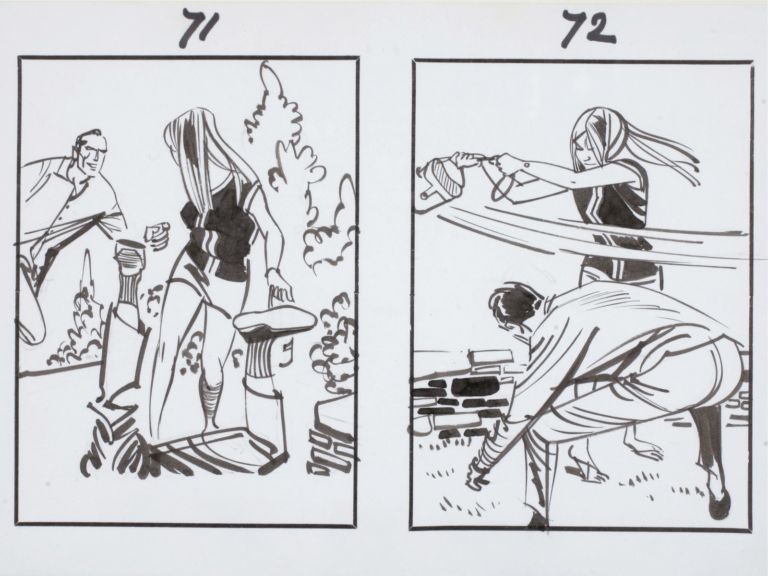 Si les débuts de Dick Bos d'Alfred Mazure sous format poche, (comme l'affaire Kleyn), étaient composé de découpes d'une bande dessinée composée pour deux bandes, par la suite l'auteur concevait la double page sur sa feuille. Ce qui donne cette énergie bien particulière à Maz.